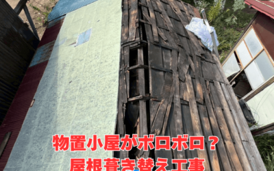 【古河市　五霞町　境町】物置小屋の屋根をスレート波板に葺き替えで雨漏りを根本解決！