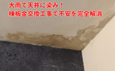【古河市 五霞町 境町】大雨で雨漏り発生!棟板金交換工事で屋根の弱点を解消