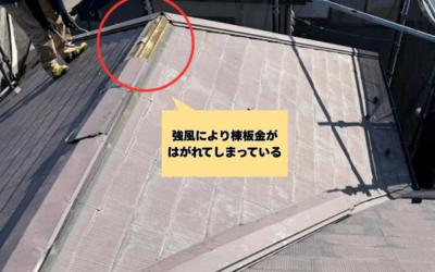 【古河市　五霞町　境町】強風により棟板金が飛散し火災保険で屋根工事を行った事例