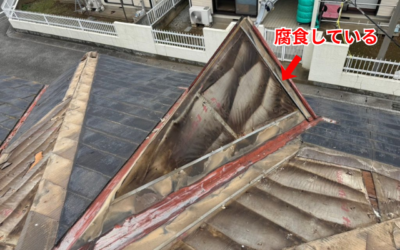 【五霞町の方へ】天井の雨漏りと野地板の腐食に部分葺き替え|春日部市の事例