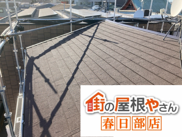 越谷市の住宅 屋根カバー工事を終えた屋根