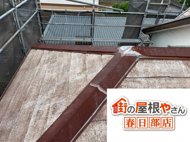 久喜市の住宅 サビが出た交換前の棟板金