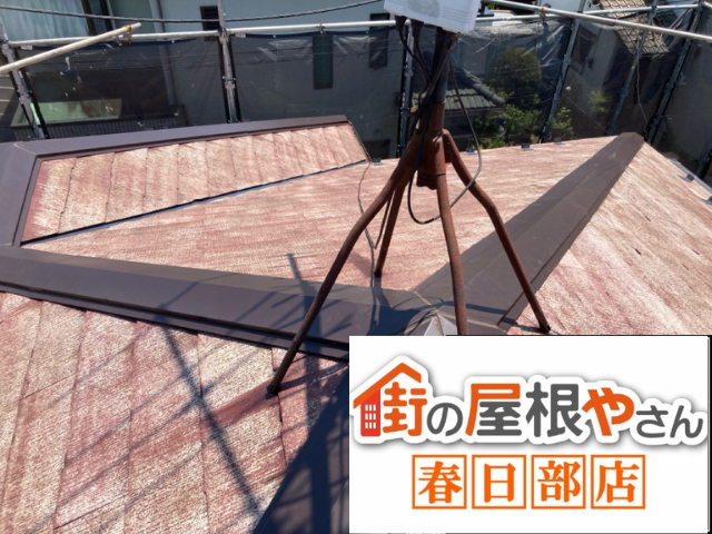 春日部市の住宅 棟板金を交換した後の屋根