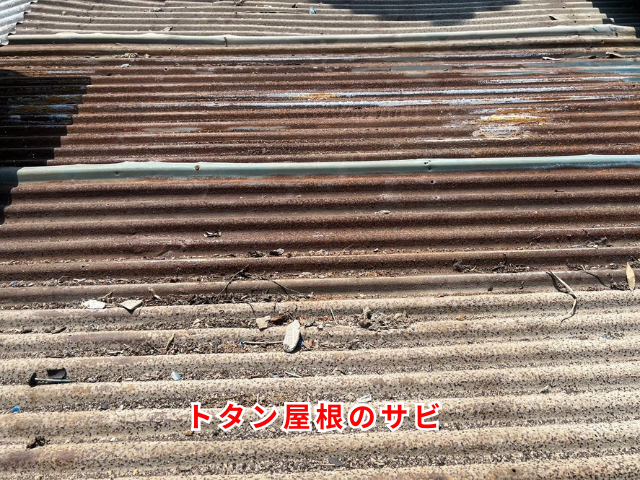 加須市の住宅 トタン屋根のサビ